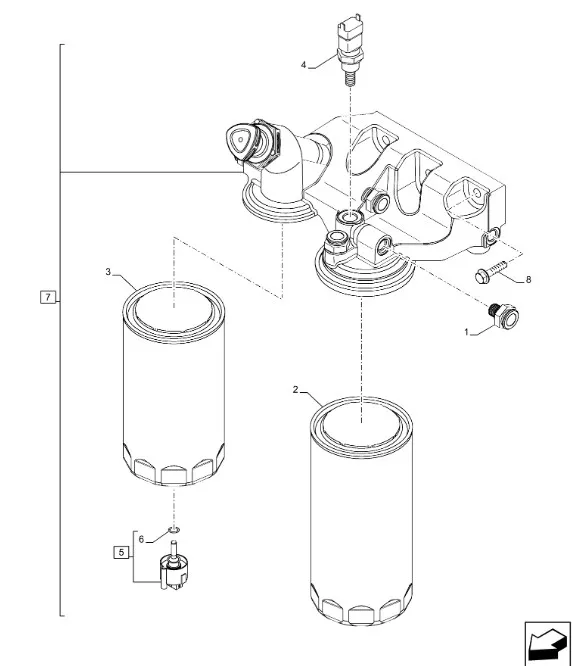 5801471972 - Корпусоголовок фильтра топл. ДВС Cursor7CR T7/Puma, T6090/80